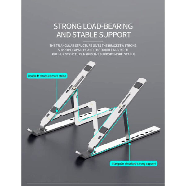 Laptop Portable Aluminium Lightweight Stand With 7 Adjustable Height Levels