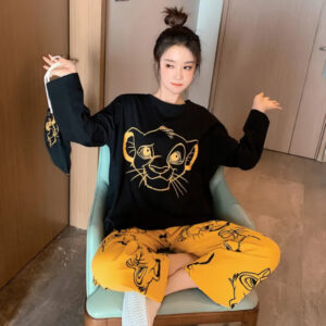 Soft Cotton Printed Night Suit | Lion Cub Loungewear For Ladies