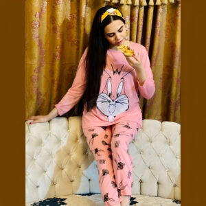 Bugs Bunny Printed Night Suit Set | Cure Soft Cotton Loungewear For Ladies