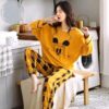 Bear Face Printed Casual Loungewear For Ladies | Cotton Night Suit Set Casual Sleepwear