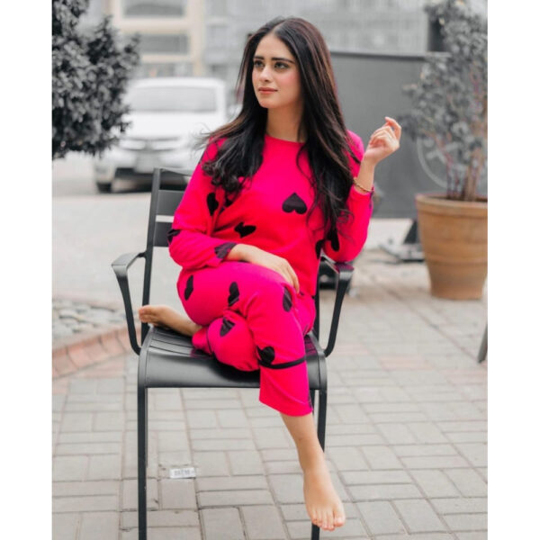 Night Suit Loungewear Comfortable Hearts Printed | Soft Cotton Sleepwear Nightwear For Ladies