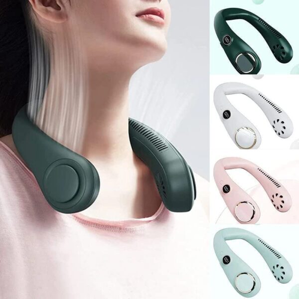 Neck Fan With 360° Airflow | Mini Portable USB Rechargeable Neckband Fan(Random Colors)