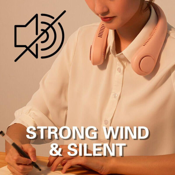 Neck Fan With 360° Airflow | Mini Portable USB Rechargeable Neckband Fan(Random Colors)