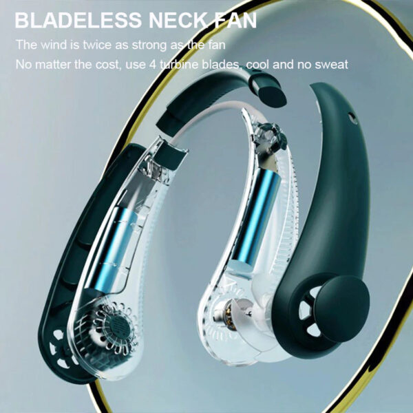 Neck Fan With 360° Airflow | Mini Portable USB Rechargeable Neckband Fan(Random Colors)